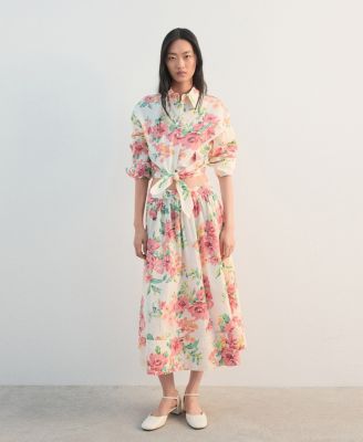 Women's Flowers Midi Skirt