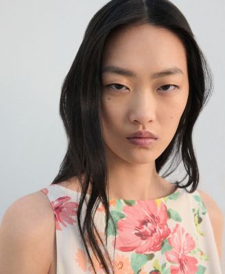 Women's Floral-Print Flared Dress