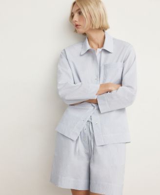 Women's Cotton Striped Pajama Shorts