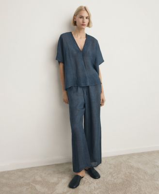 Women's Overdyed Effect Ramie Pants