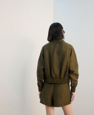 Women's High-Waist Linen Shorts