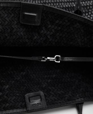 Women's Large Braided Leather Shoulder Bag