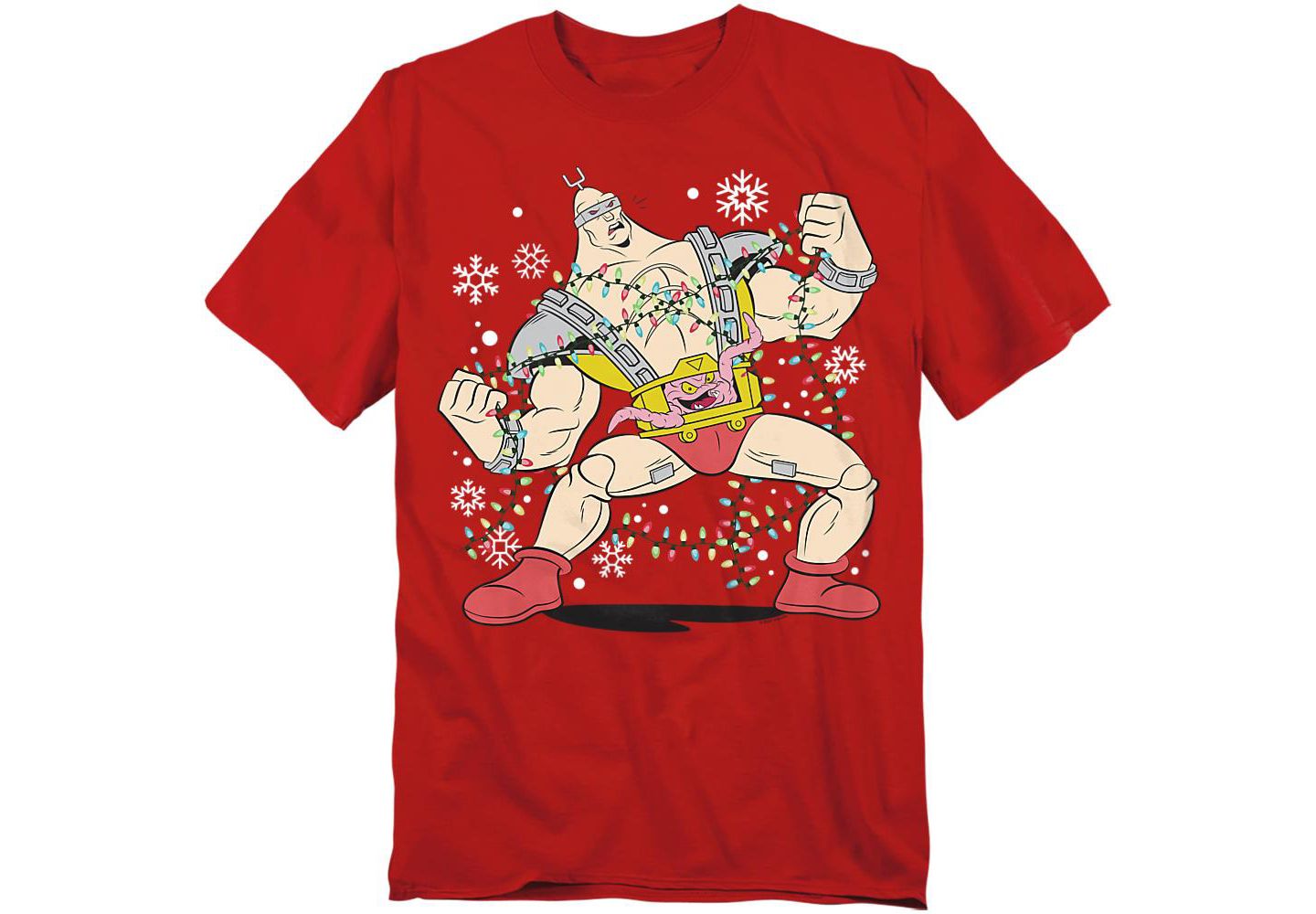 Мужская футболка Teenage Mutant Ninja Turtles Robot Krang Christmas Lights, цвет: Красный — фото 1