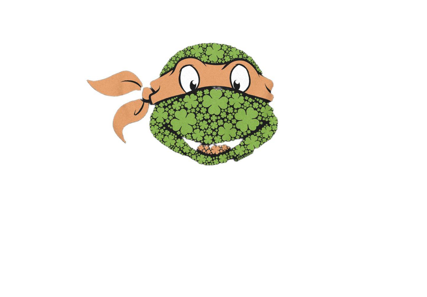 Мужская футболка Teenage Mutant Ninja Turtles St. Patrick's Day Clover Michelangelo, цвет: Чёрный — фото 2
