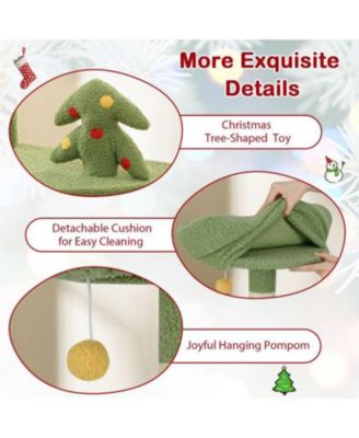 Christmas Cat Tree with Sisal Scratching Posts & Gift Box Condo, Holiday Pet Furniture