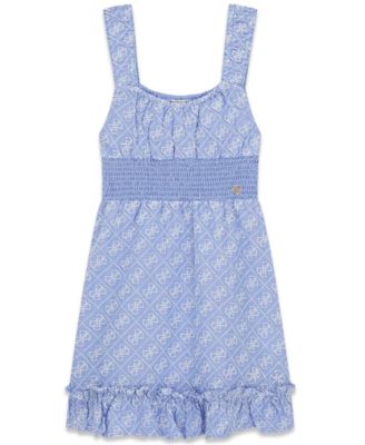 Girls' 7-16 Embroidered Oxford Tank Dress