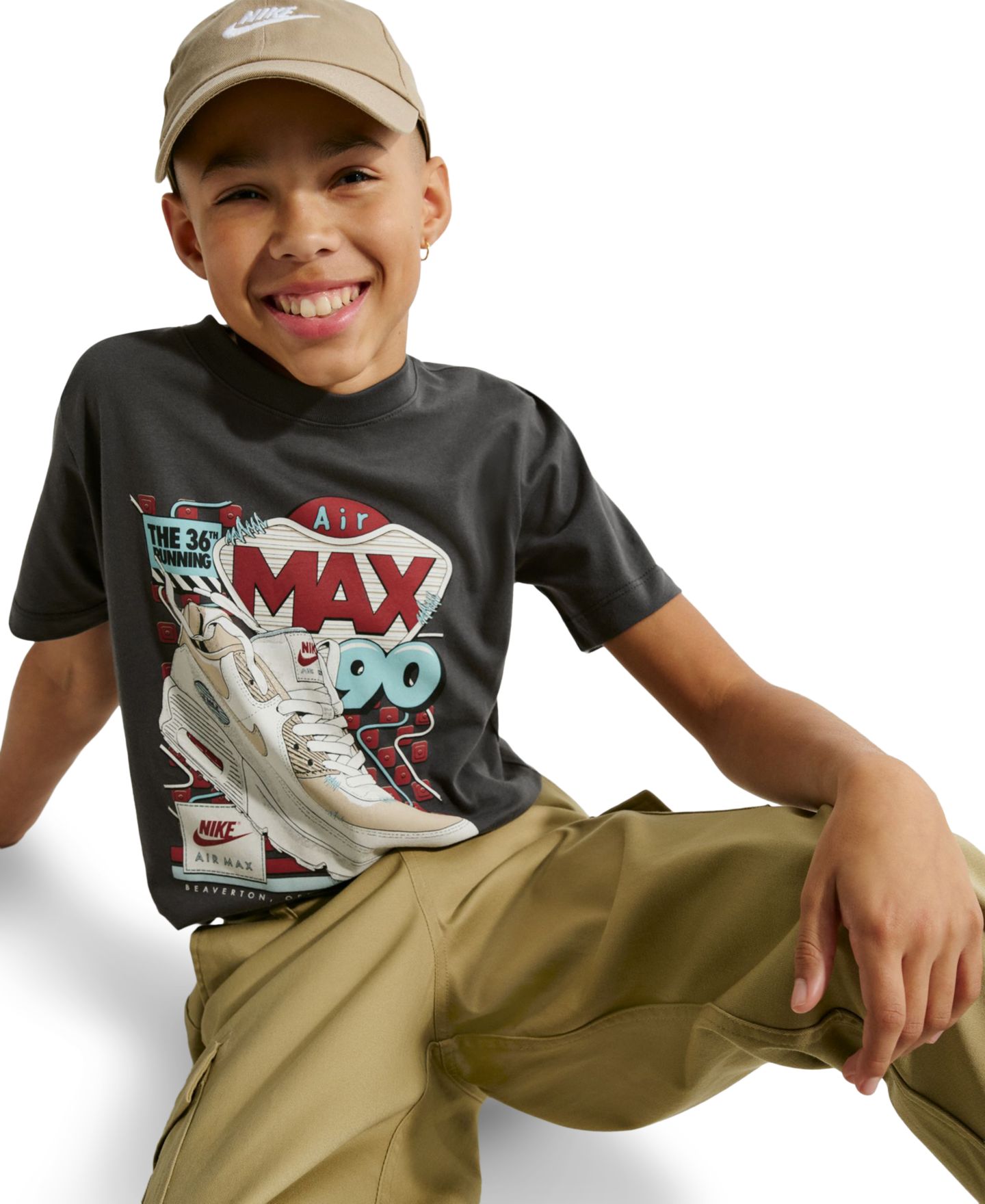 Футболка Nike Sportswear Short-Sleeve T-Shirt для мальчиков, цвет: Антрацитовый — фото 2