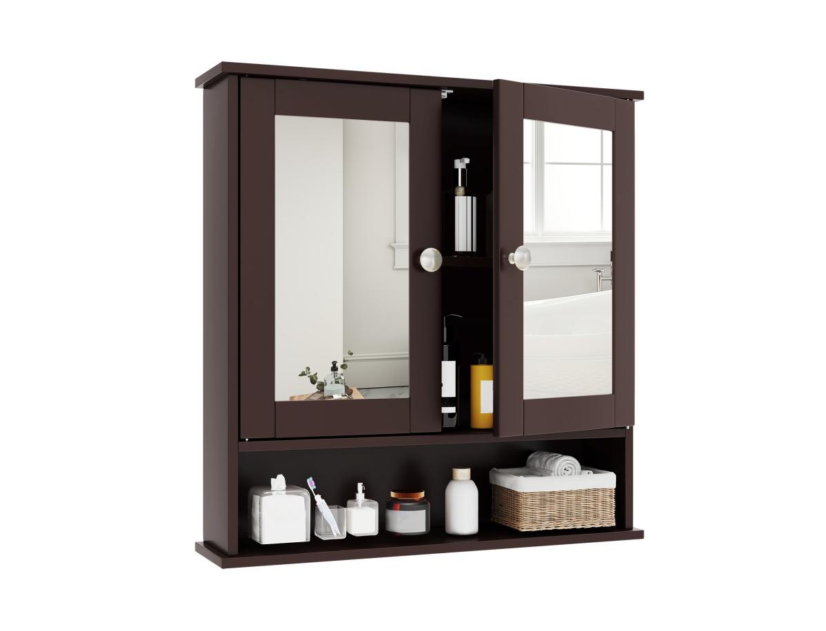Bathroom Wall-Mount Mirror Cabinet Organizer for Stylish Storage and Space-Saving Solutions