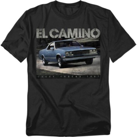Мужская футболка Corvette Chevy El Camino Truck 87, цвет: Чёрный