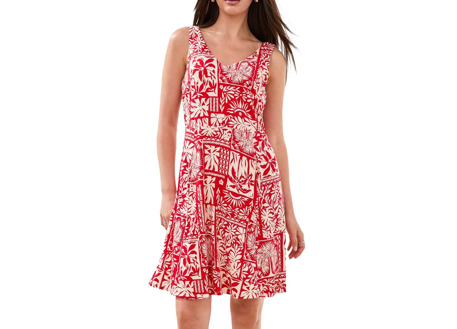 Women's Sleeveless Printed V-Neck Dress