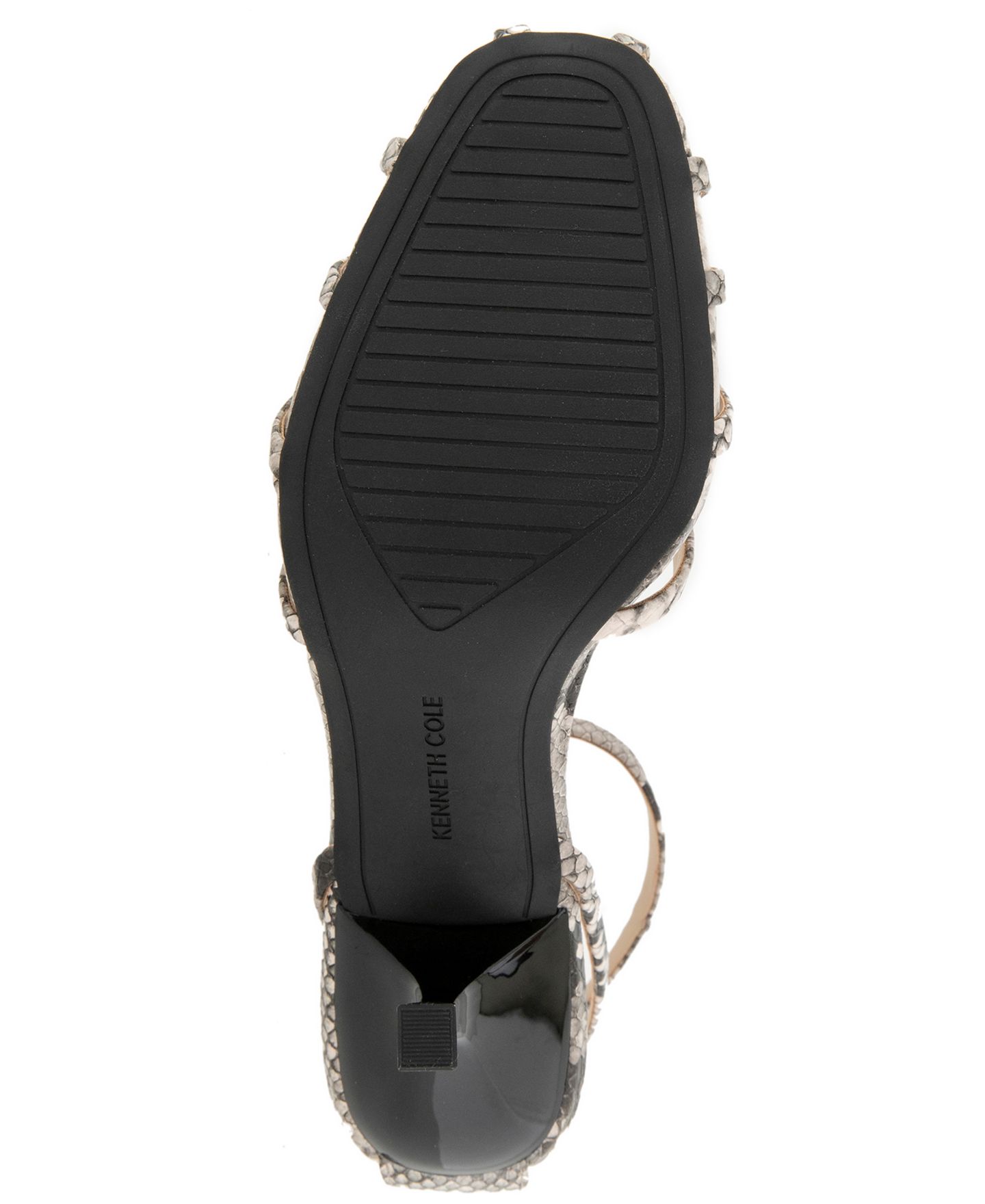 Женские сандалии Kenneth Cole New York Genevieve Strappy Square Toe Dress Sandals, цвет: Чёрный / Белый змеиный — фото 5