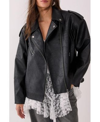 Women's Faux Leather Biker Jacket