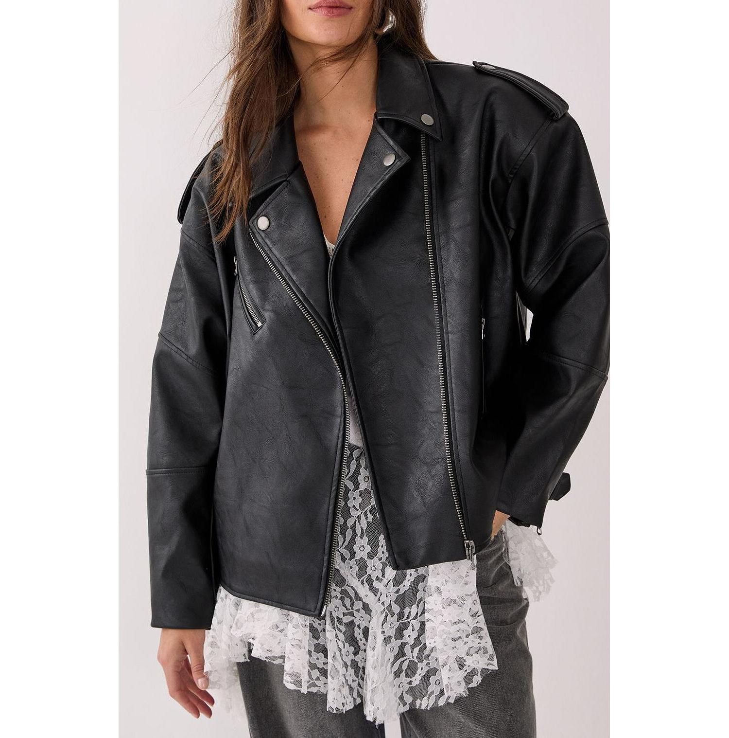 Women's Faux Leather Biker Jacket