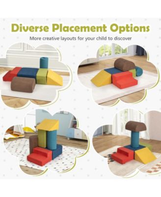 6-Piece Baby Climbing Blocks Set with High-Density Foam & Carry Handles