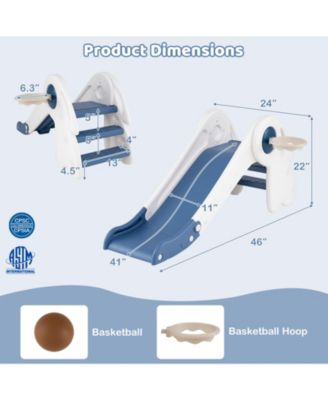 3-in-1 Toddler Slide Climber Playset with Basketball Hoop and Ball