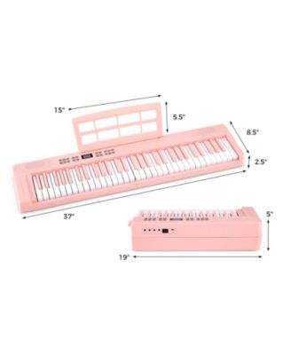 61-Key Foldable Full-Size Electronic Piano Keyboard with MIDI & Split Function, Portable for