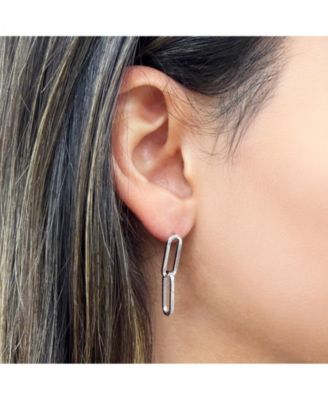 Double Paperclip Link Drop Earrings