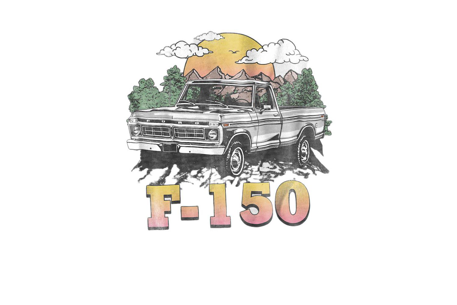 Men's Ford Trucks F150 Mountain Ride T-Shirt