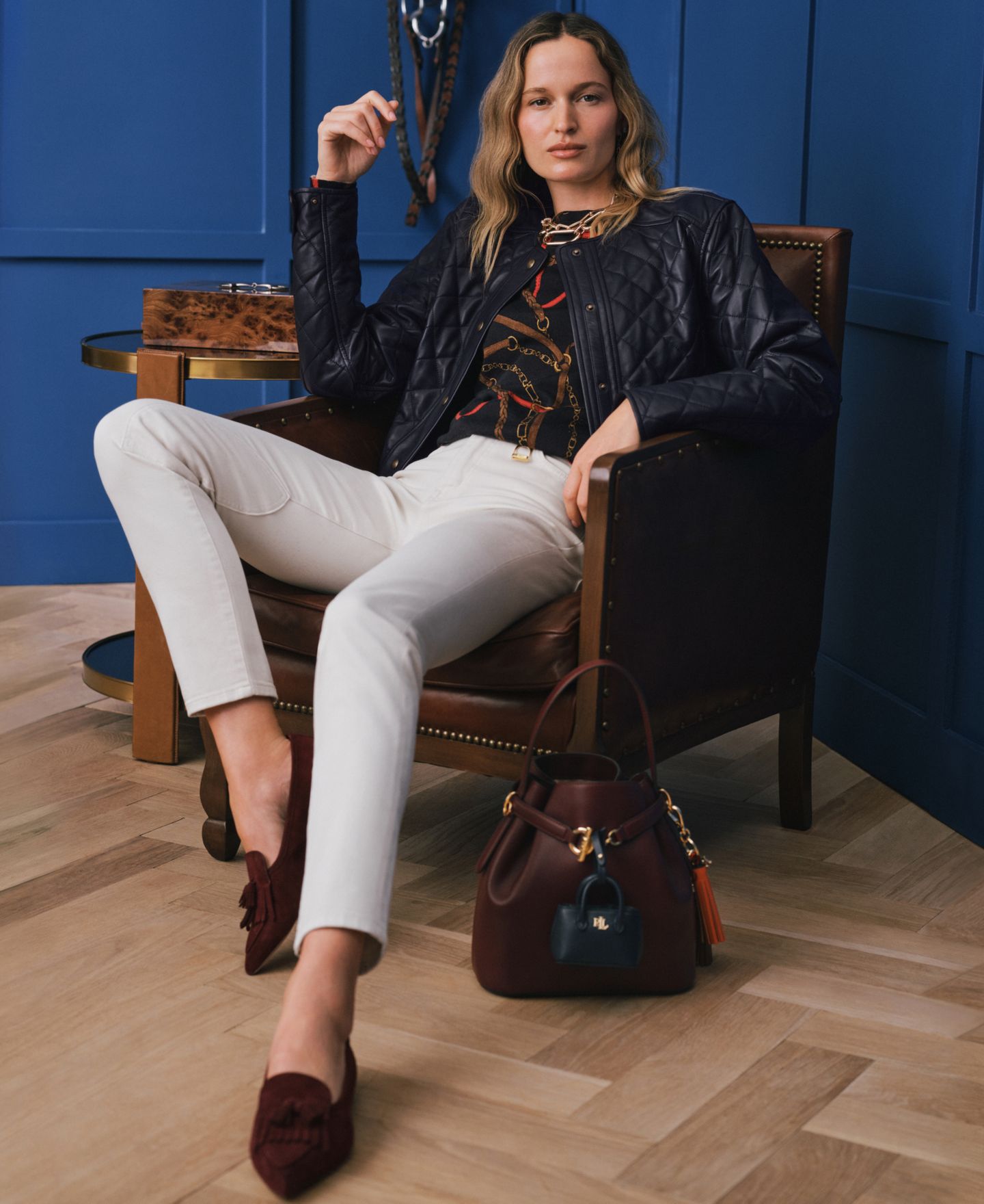 Женская укороченная стёганая куртка Lauren Ralph Lauren с ромбовидной стёжкой, цвет: Тёмно-синий — фото 2