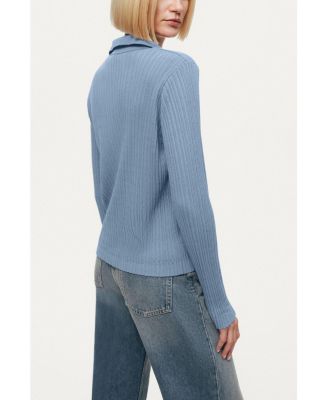 Women's Ribbed Polo Sweater