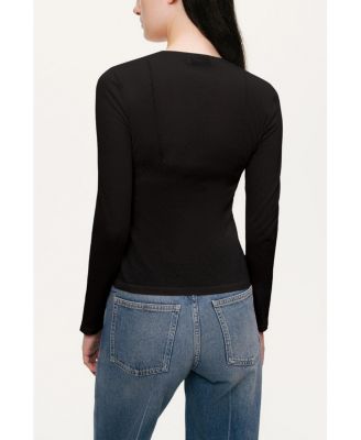 Women's Sheer Crew-Neck Mesh Top