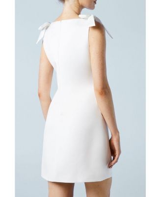 Women's Satin Bow Bridal Mini Dress