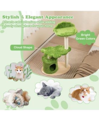 Indoor Cat Tree with Sturdy Supporting Frame, Cute Design for Climbing & Perching