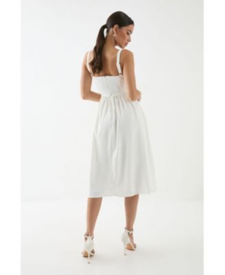 Women's Square Neck A Line Midi Dress