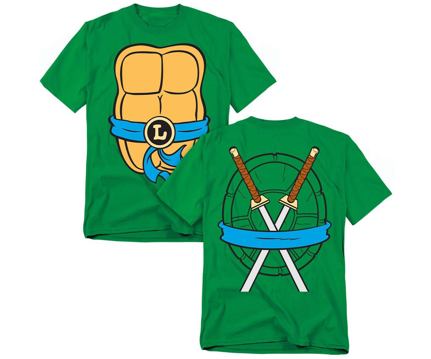 Мужская футболка Teenage Mutant Ninja Turtles Leonardo Shell Front, цвет: Зелёный — фото 1