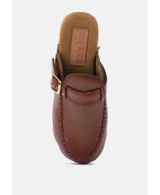 CHOCTAV Womens Handcrafted Leather Clogs