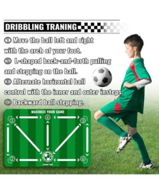 Soccer Training Mat with Adjustable Trainer – Non-Slip Soccer Equipment for Kids & Youth to Boost Speed, Strength & Coordination