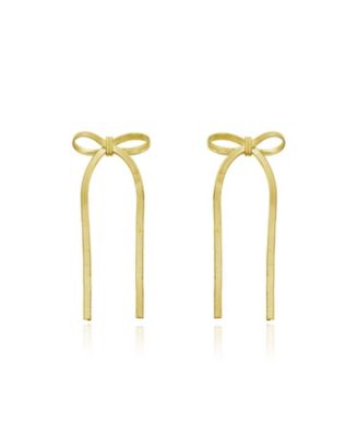Herringbone Bow Earrings 14K Gold-Plated