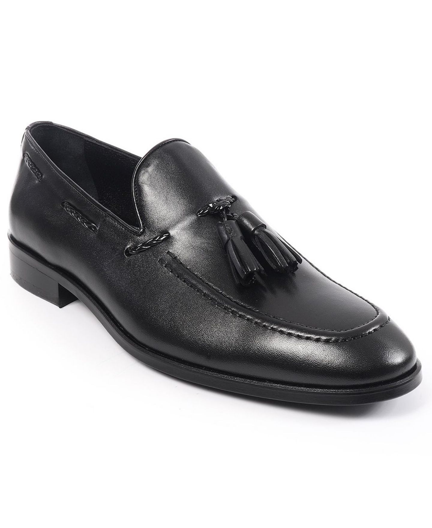 Мужские туфли VELLAPAIS Fairfield Tassel Slip-On, цвет: Чёрный — фото 1