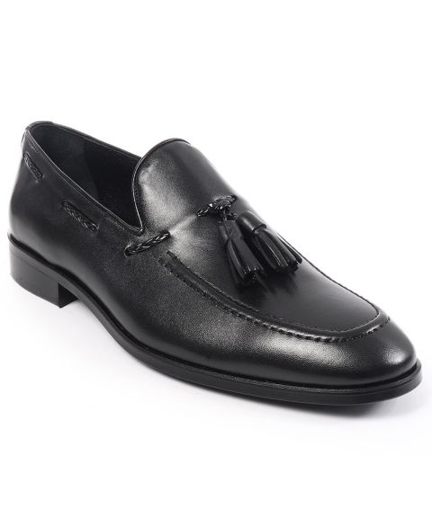Мужские туфли VELLAPAIS Fairfield Tassel Slip-On, цвет: Чёрный