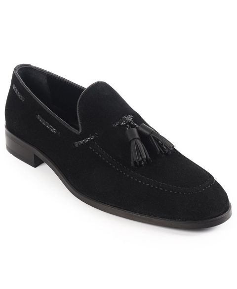 Мужские туфли VELLAPAIS Virginia Tassel Slip-On, цвет: Чёрный