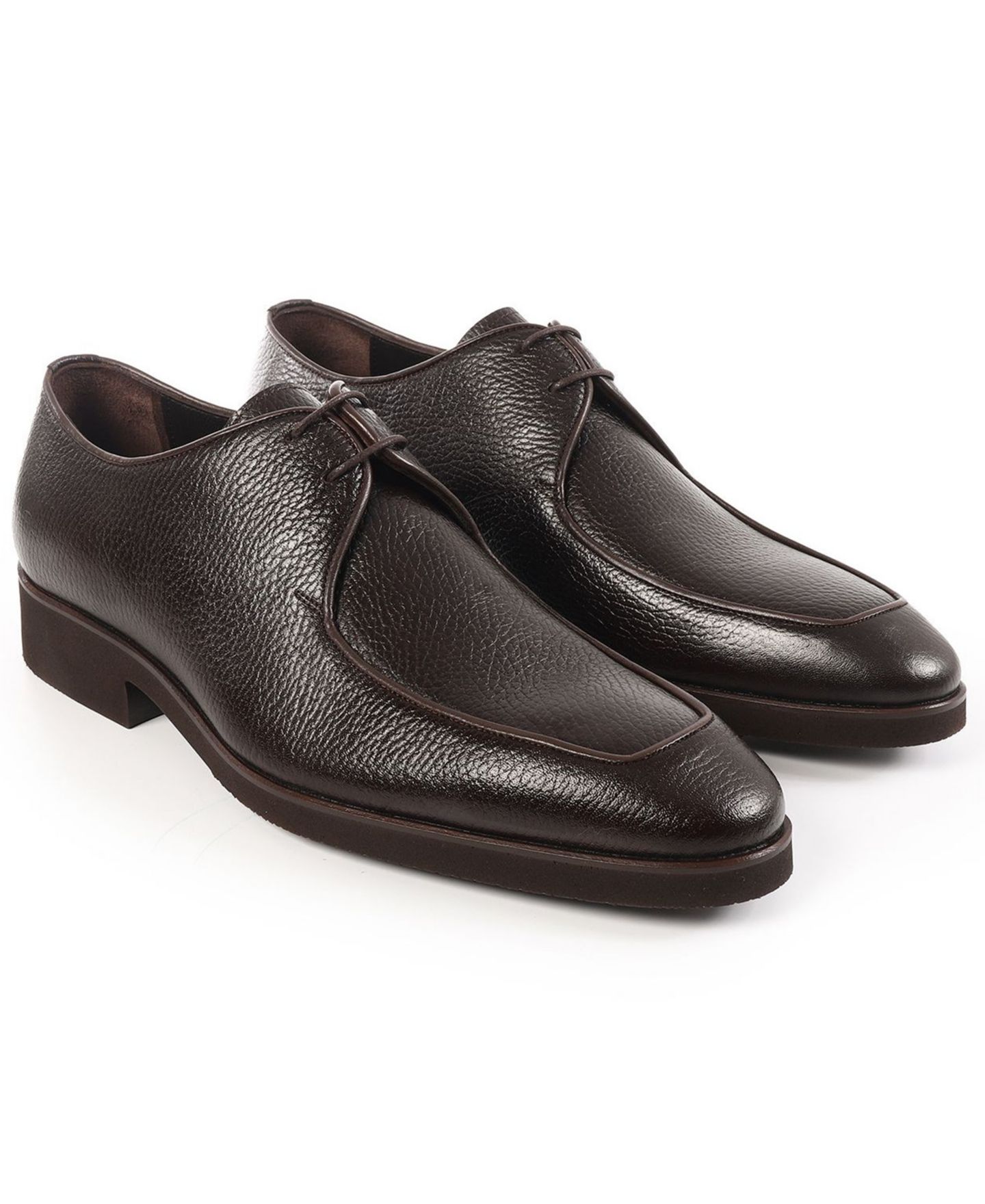 Мужские туфли VELLAPAIS Moore Derby Lace-Up Dress Shoes, цвет: Тёмный коричневый — фото 5