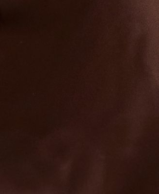 Juniors' Beaded Strap Drape Front Satin Slim Dress