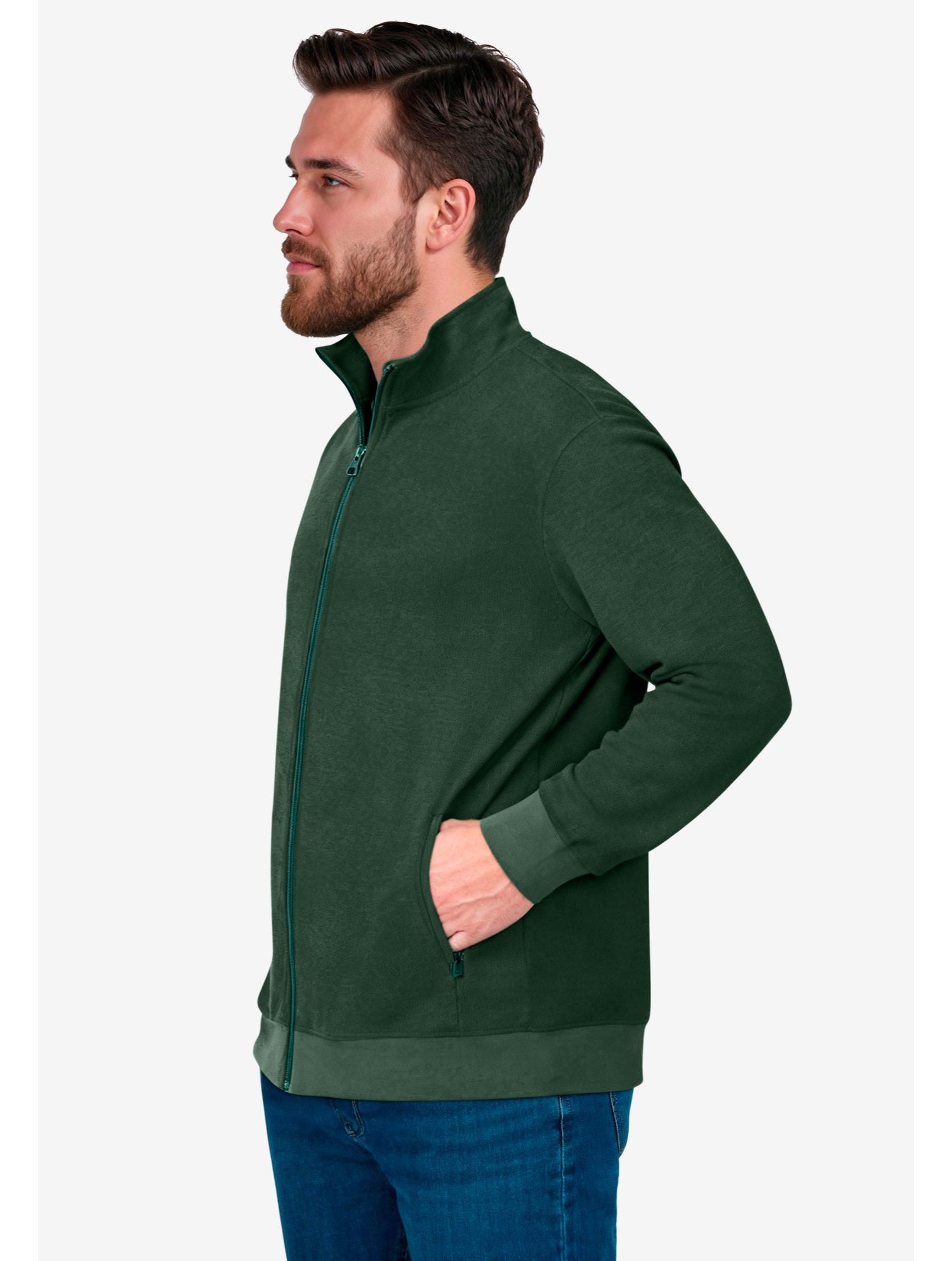 Men's Reverse Weave Zip Up Jacket