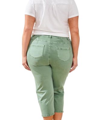 Plus Size Inclusive Comfort Stretch Pull-On Slim-Leg Capris Jeans