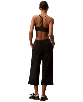 Women's Brushed Cropped Wide-Leg Sweatpants