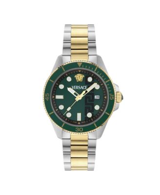 Men's Greca Force Two Tone Bracelet Watch, 42mm