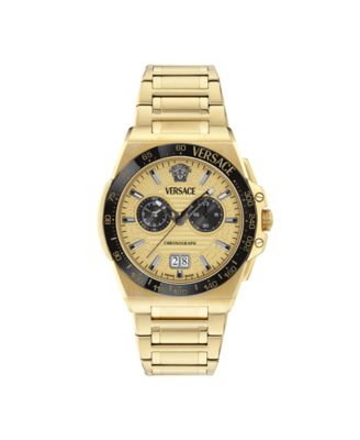 Men's Greca Reaction IP Yellow Gold Bracelet Watch, 43mm