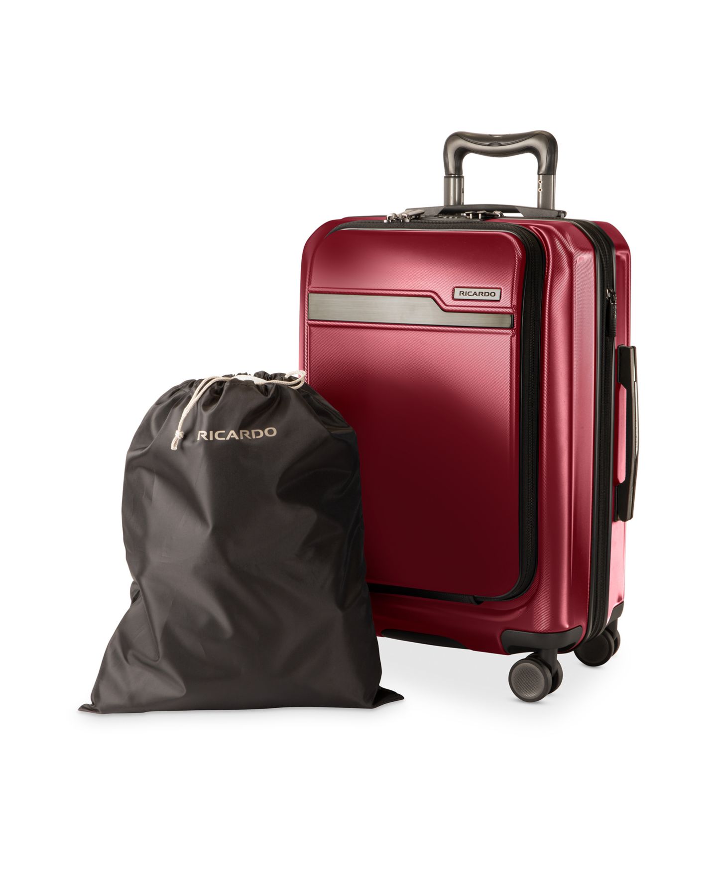 Чемодан Ricardo Palm Springs Collection Carry-On Spinner with FastAccess Front Pocket, цвет: Малиновый красный — фото 11