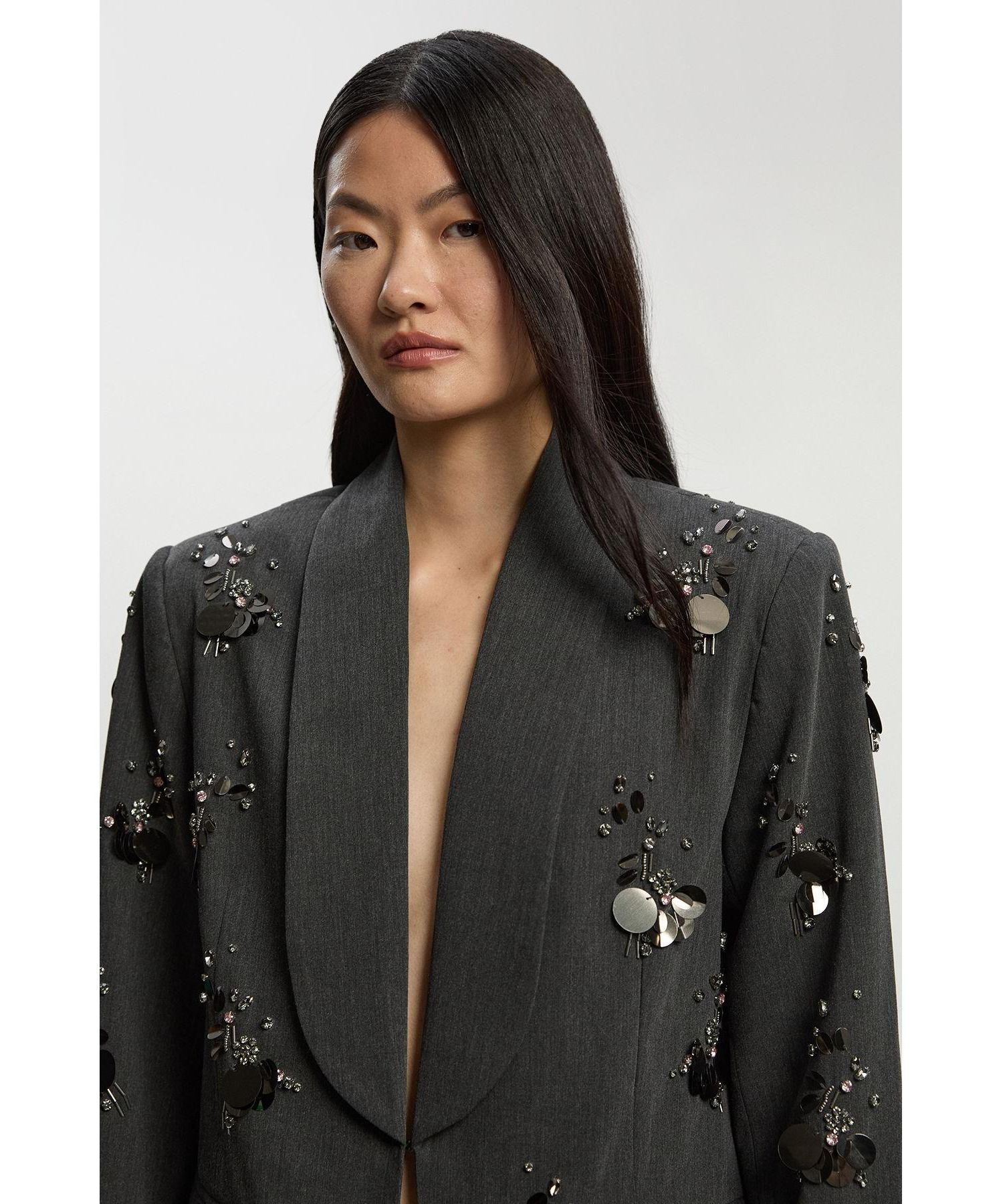 Women's Embellished Single-Breasted Blazer