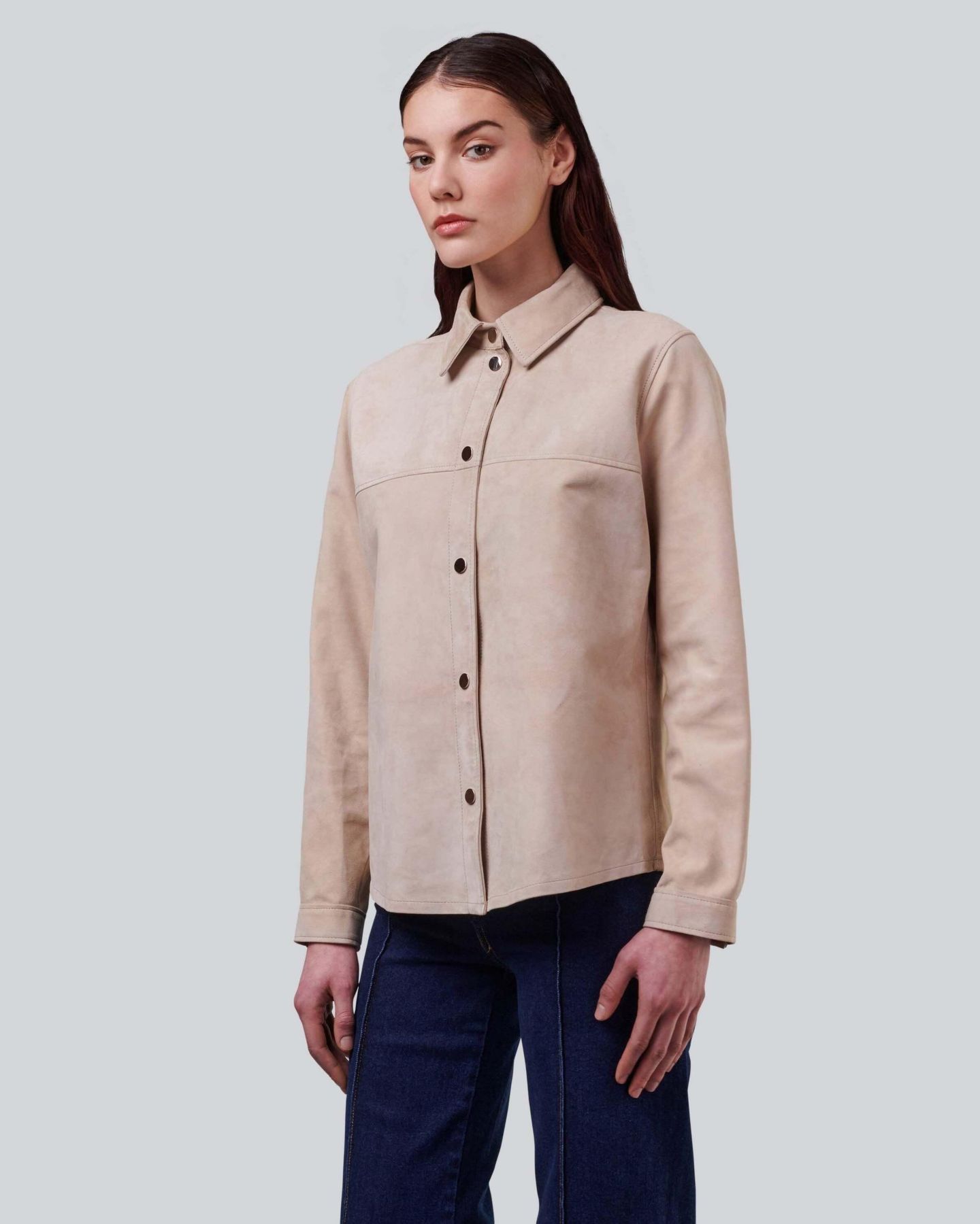 Женская куртка Furniq UK Sabine Suede Shirt Jacket, цвет: Бежевый / Хаки — фото 2