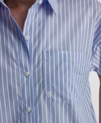 Petite Striped Short-Sleeve Shirt