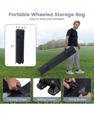 10x10 ft Pop-Up Canopy Tent Outdoor Patio Shelter with 4 Sidewalls