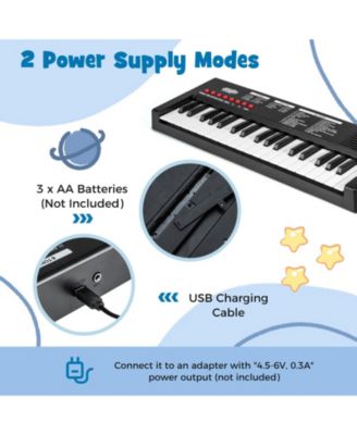 37-Key Kids Piano Keyboard with 8 Rhythms & Microphone
