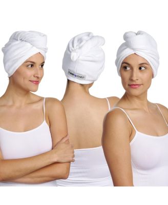 3-Pack Cotton Hair Towel Wrap - Fast-Drying Hair Turban for Luxurious Hair Care - For All Hair Types & Lengths