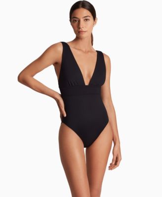 Women's Modern V-Neck Sculpting One-Piece Swimsuit